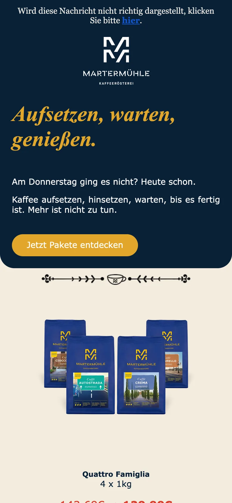 Derselbe Newsletter auf einem Smartphone